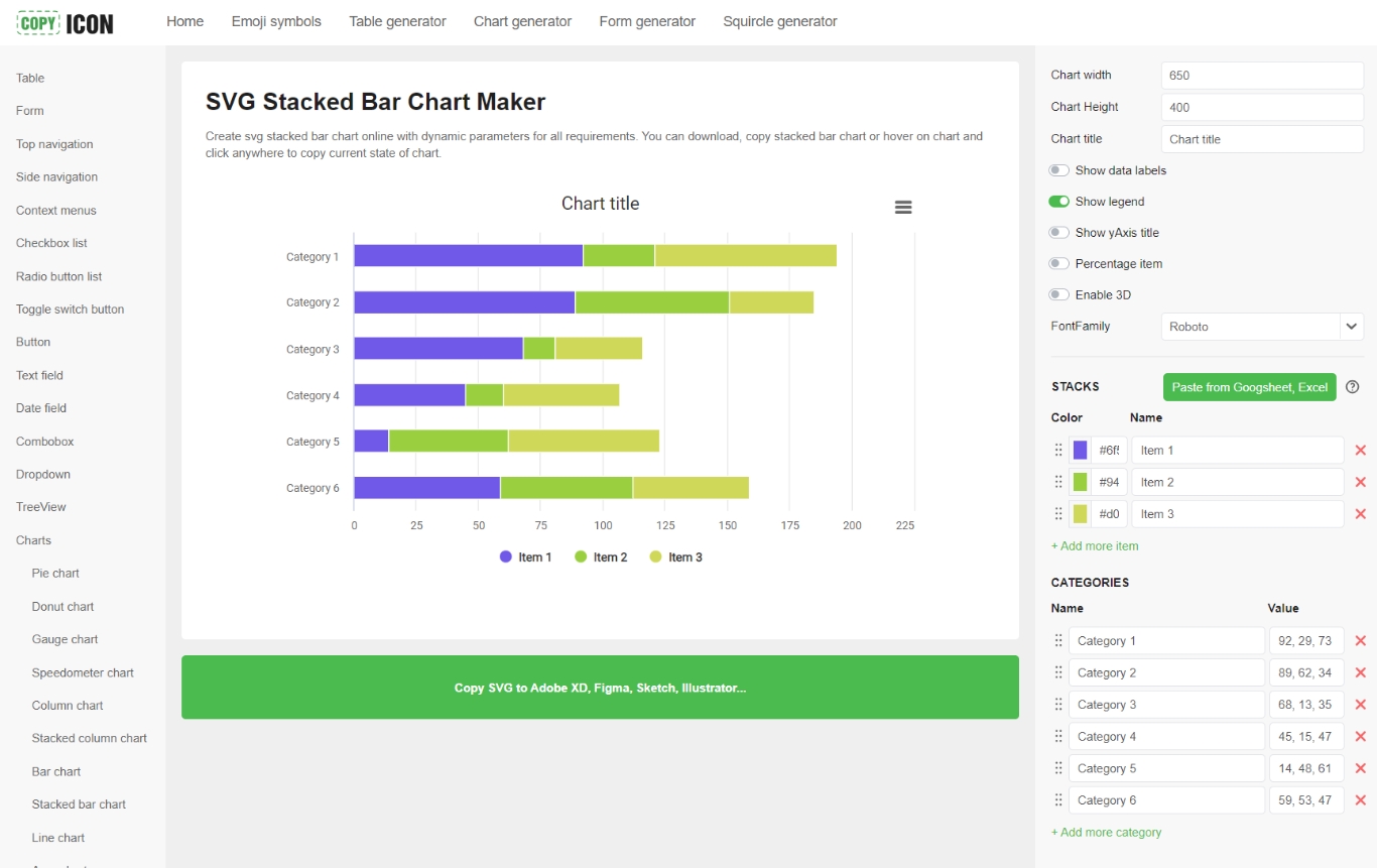 Edit stackbar chart