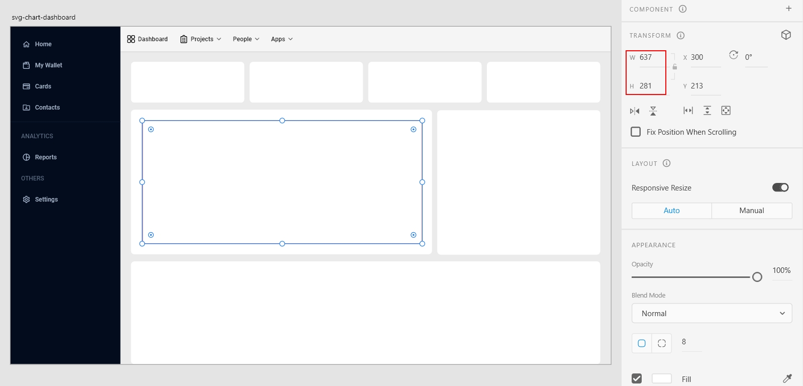 SVG chart dashboard