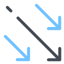 Diagonal Arrows Down