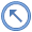 Circled arrow pointing up and left