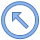 Circled arrow pointing up and left