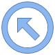 Circled arrow pointing up and left