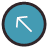 Circled arrow pointing up and left